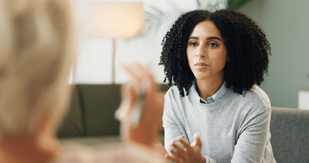 Woman receiving trauma-informed care in an intensive outpatient program